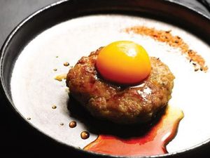 Tsukune with Onsen Egg