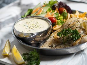 Pan Fried Fish With Alscampi Sauce